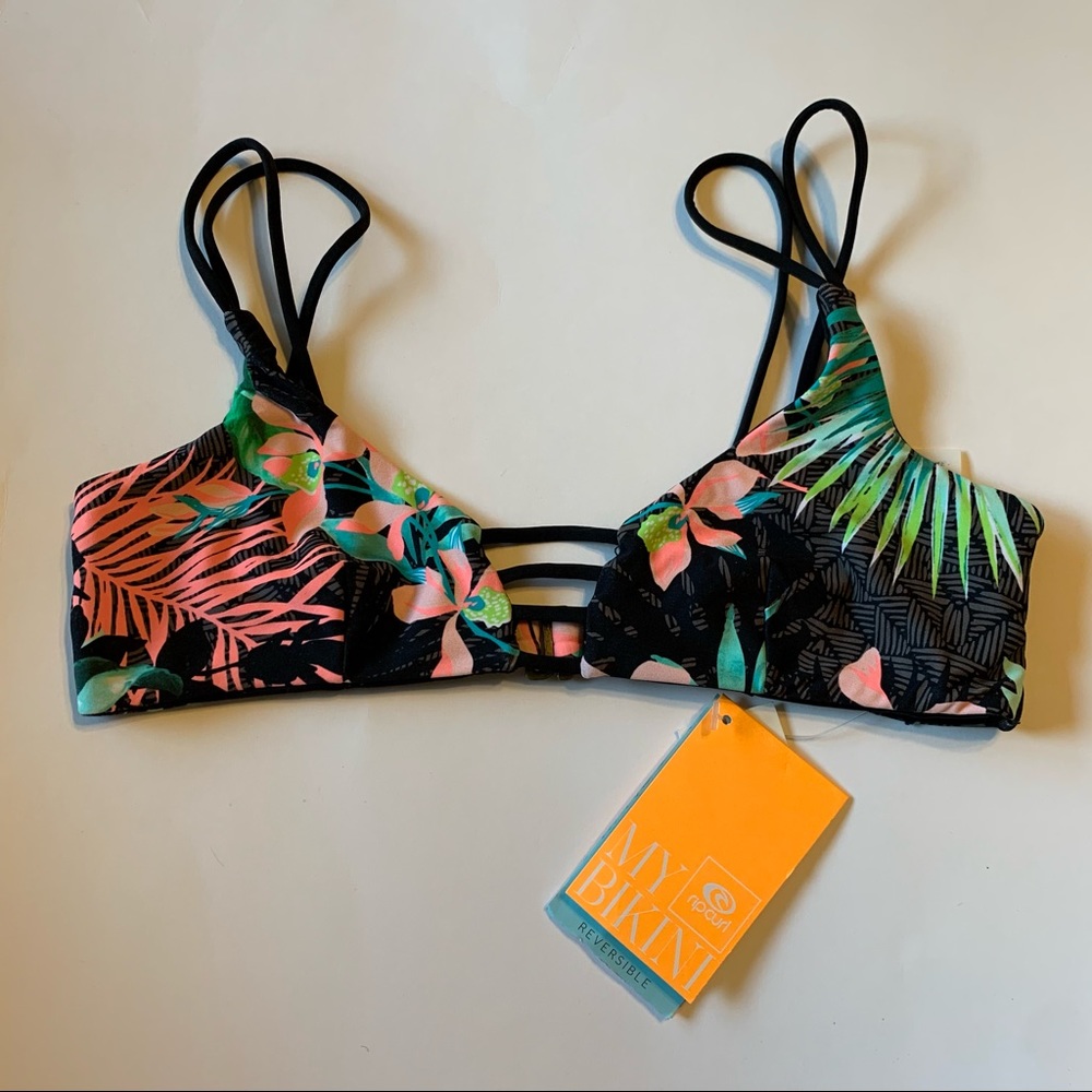 NWT Rip Curl XS reversible bikini top